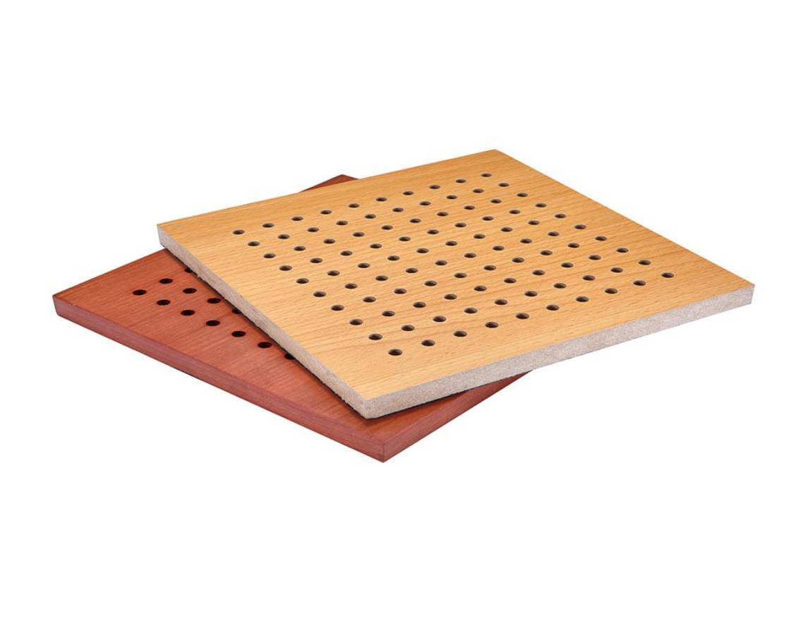 Walnut/Oak Perforated Acoustic Panels - CE Certified Soundproofing Solutions